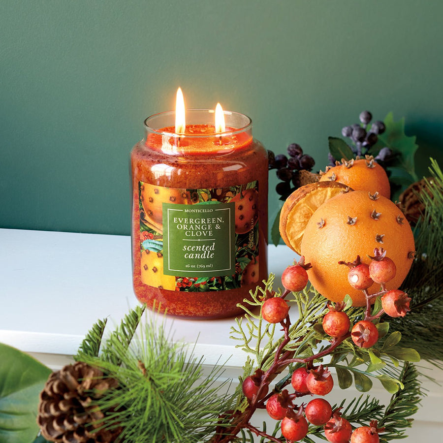 Monticello Evergreen & Orange Jar Candle - Monticello Shop