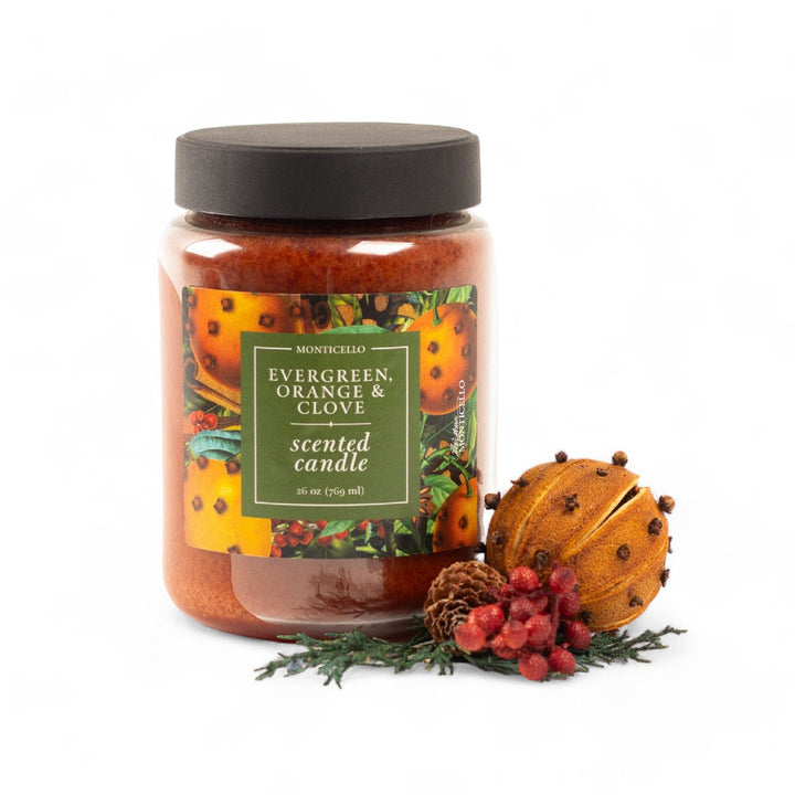 Monticello Evergreen & Orange Jar Candle - Monticello Shop