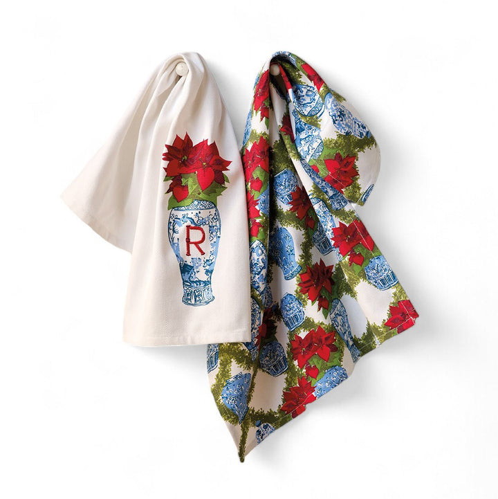 Personalized Poinsettia Towel Set - Monticello Shop