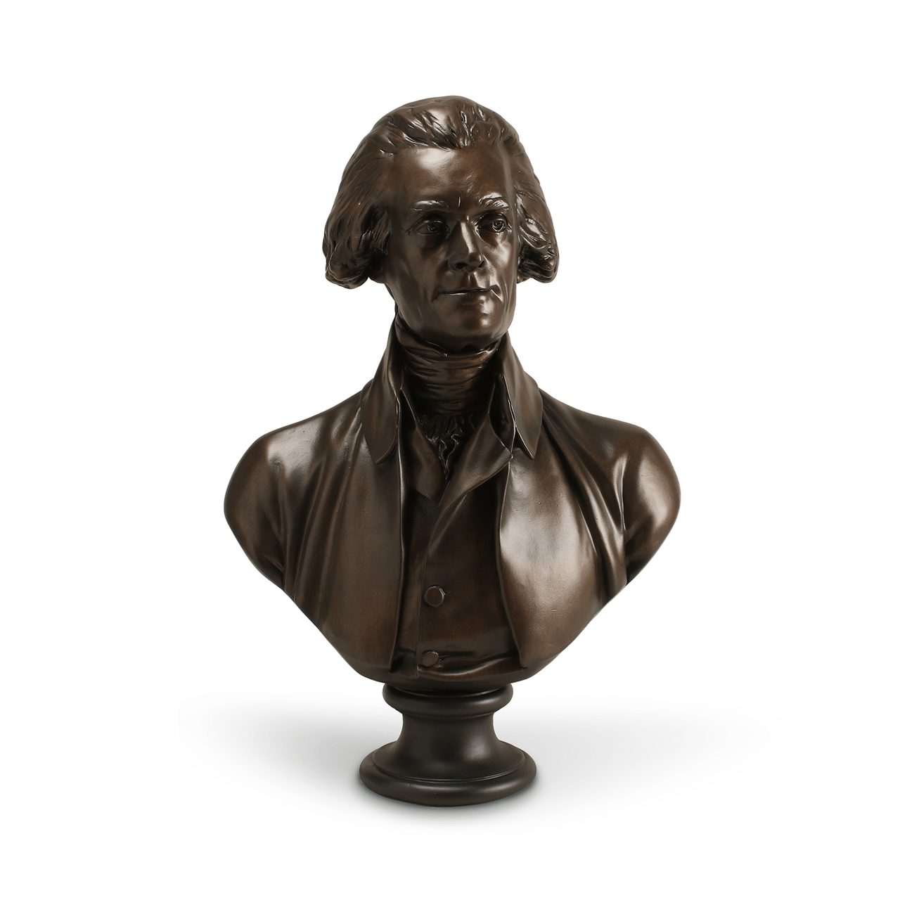 Thomas Jefferson Polystone Bust - 6 Inch Ivory White Sculpture For Office Or Home Decor