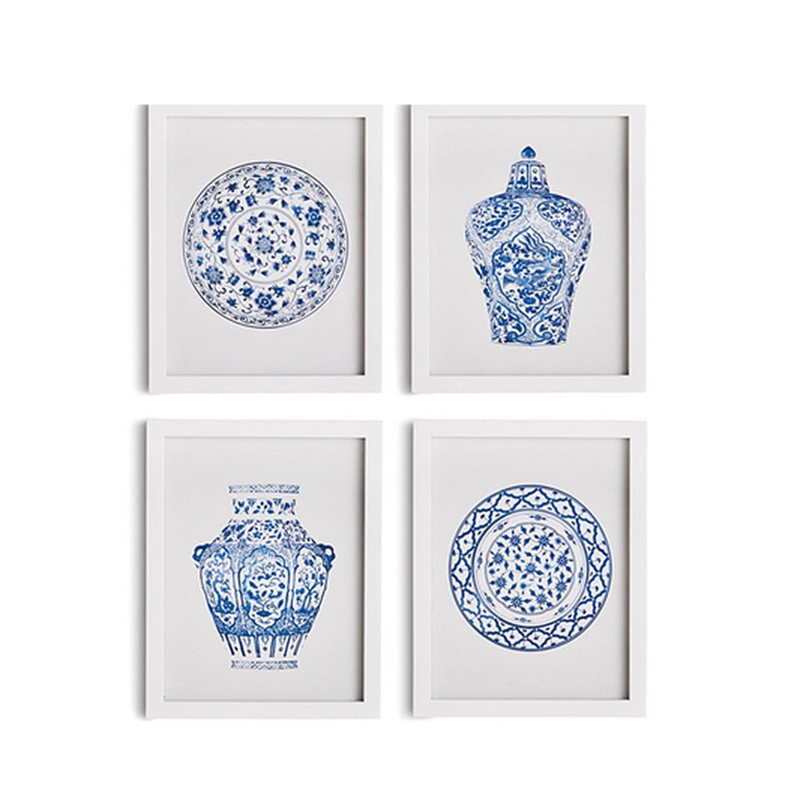 Blue and White Petite Prints (Set of 4) - Monticello Shop