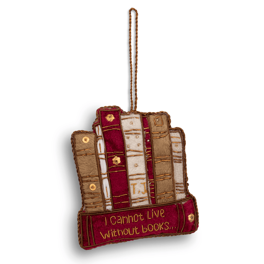 Book Quote Embroidered Ornament - Monticello Shop