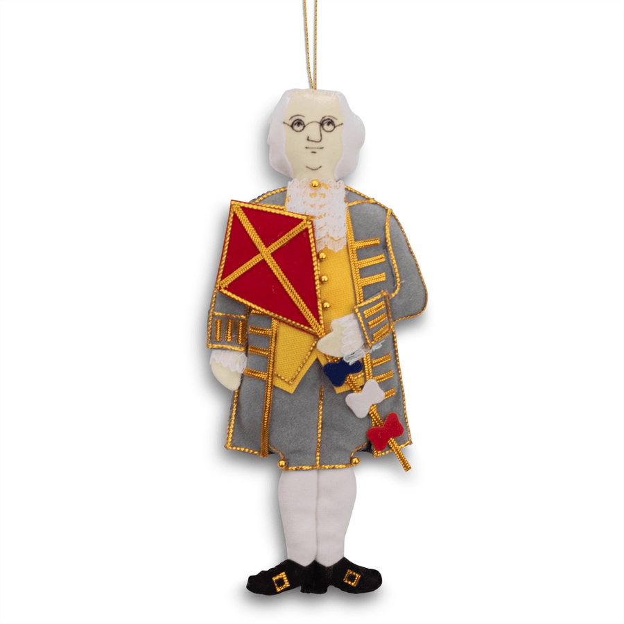 Embroidered Ben Franklin Ornament - Monticello Shop