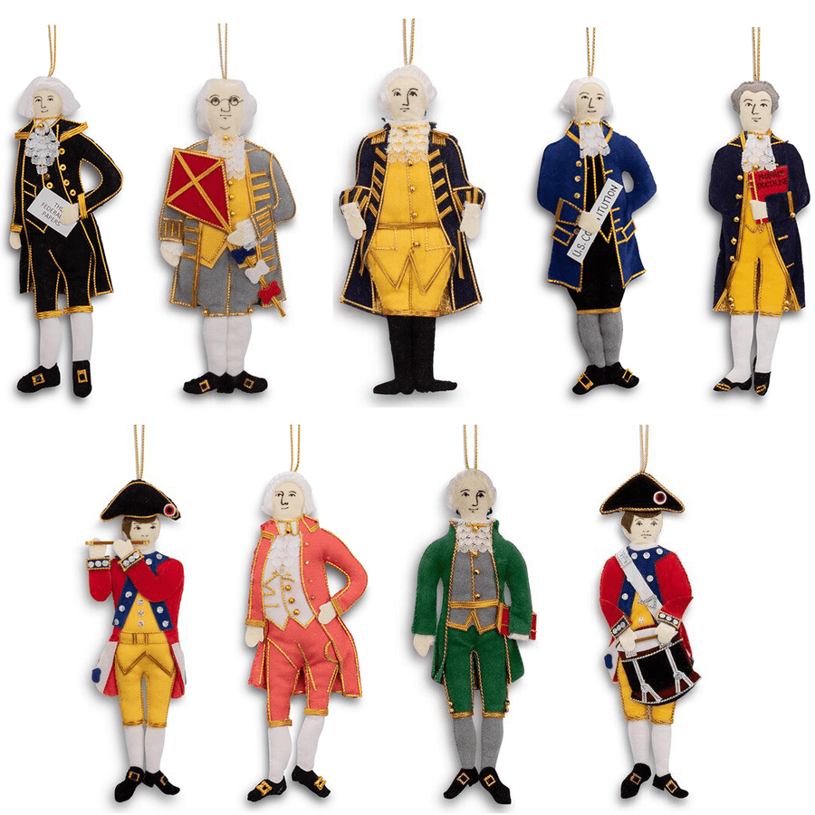 Embroidered Fabric Ornaments (Set of 9) - Monticello Shop