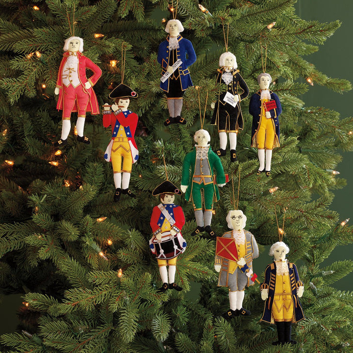 Embroidered Fabric Ornaments (Set of 9) - Monticello Shop