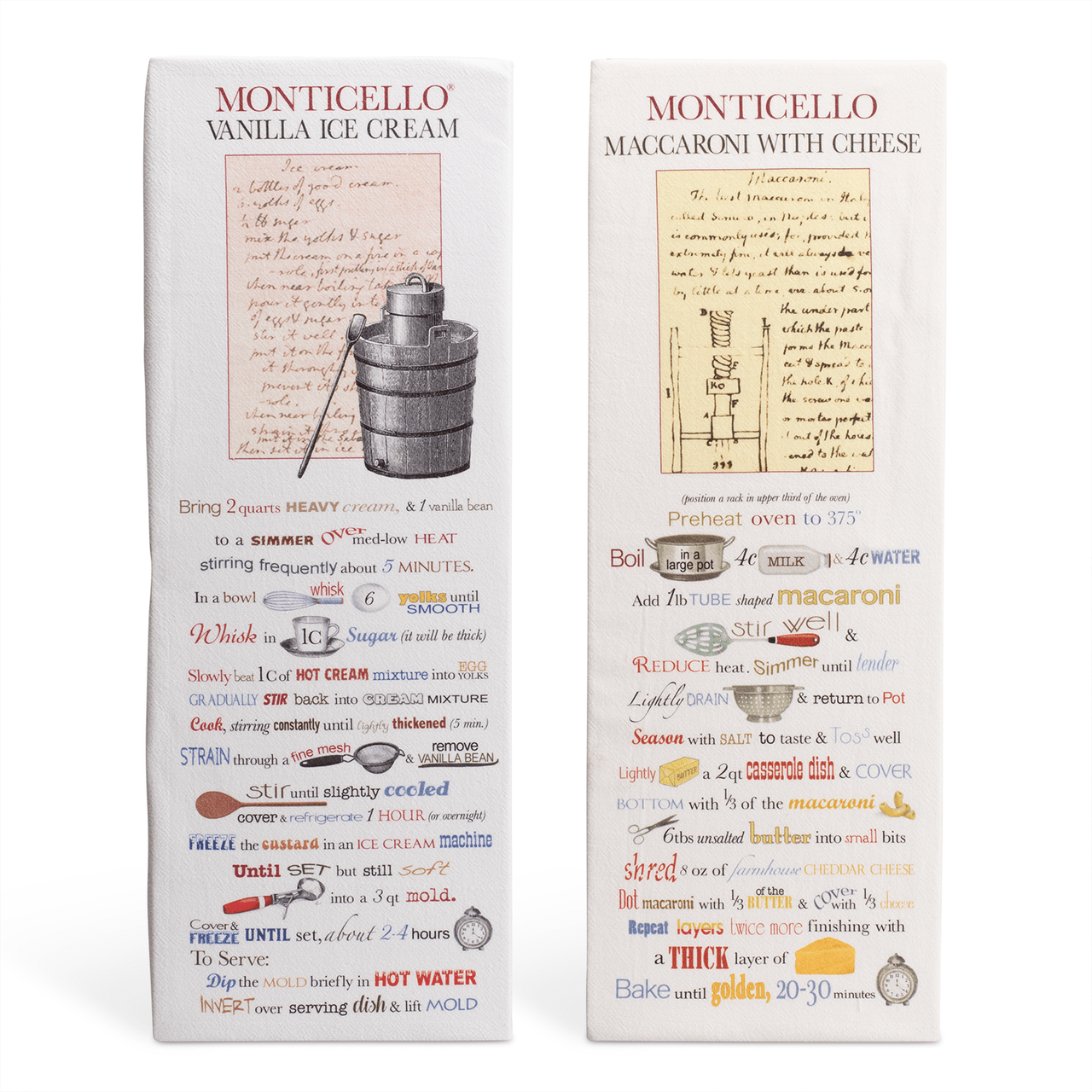 Jefferson's Recipe Cotton Dish Towel Set
– Monticello Shop
