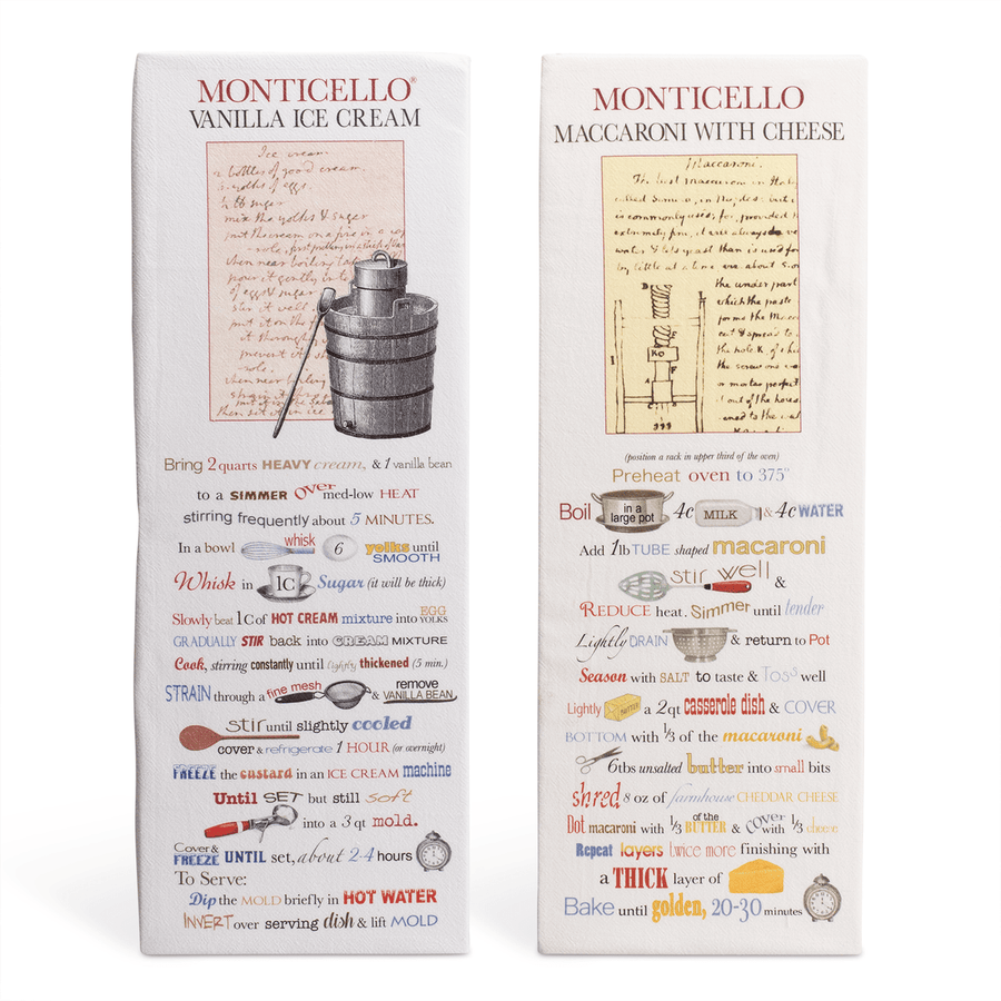 Jefferson's Recipe Cotton Dish Towel Set - Monticello Shop