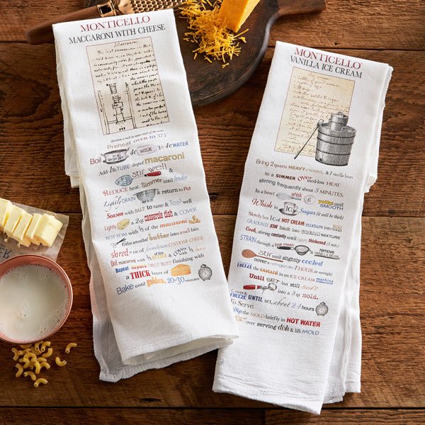 Jefferson's Recipe Cotton Dish Towel Set - Monticello Shop