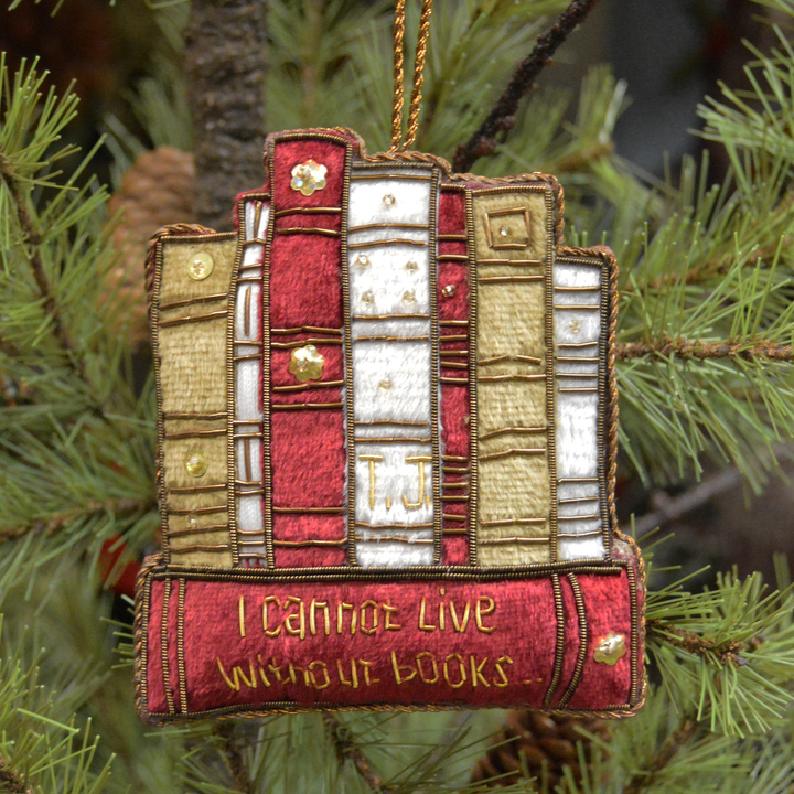 Monticello I Cannot Live Without Books Ornament