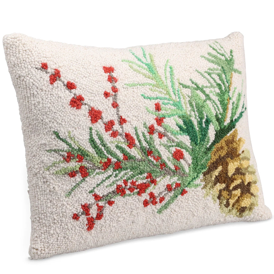 Hooked Pinecone Pillow