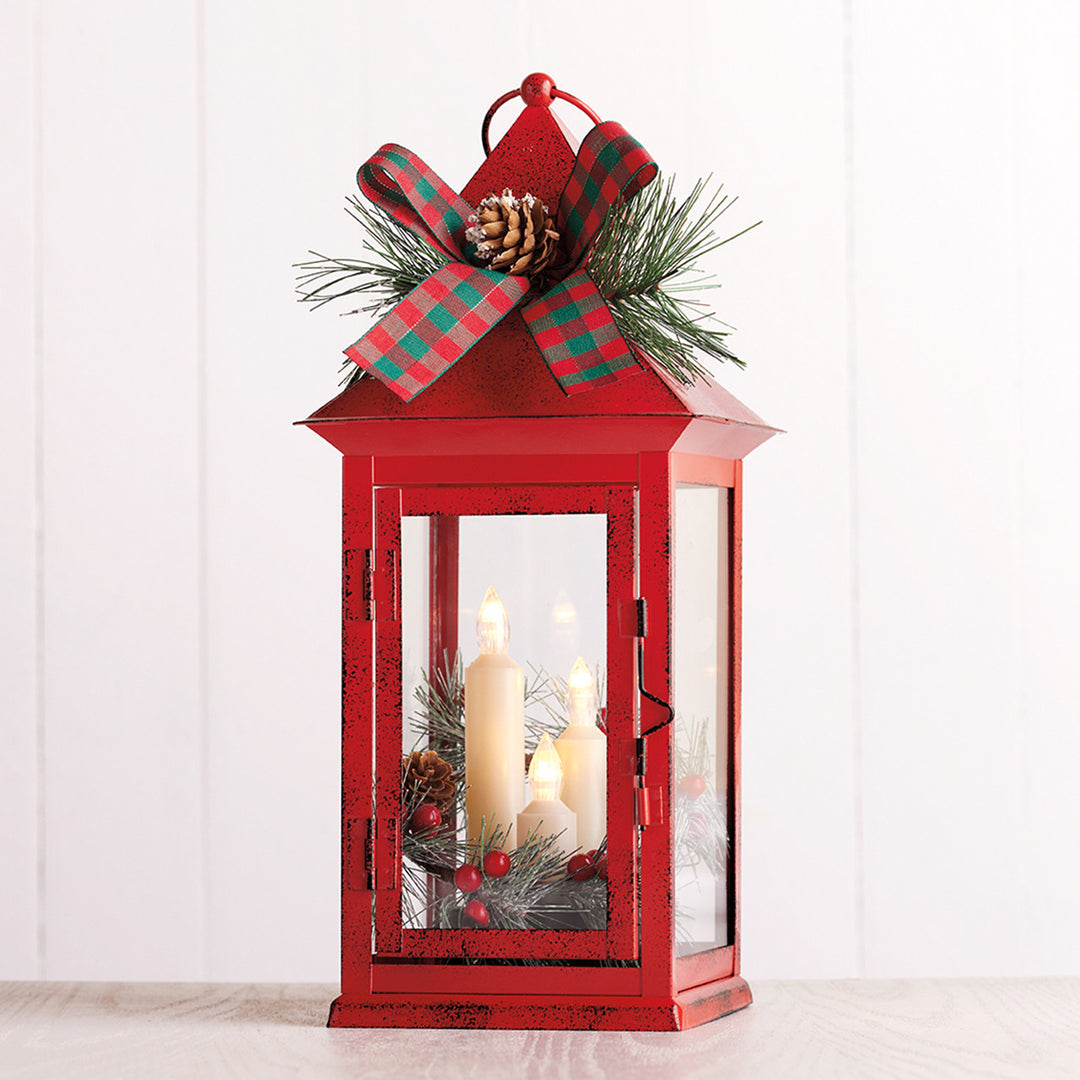 Red Decorated Candle Lantern