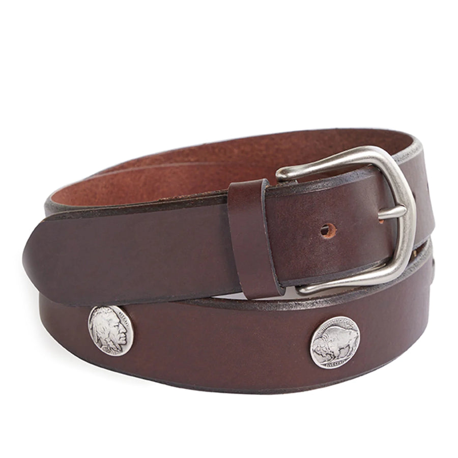 Men's Buffalo Nickel Leather Belt