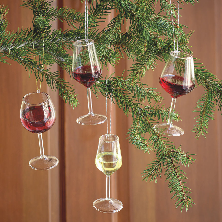 Wine Glass Ornaments Set