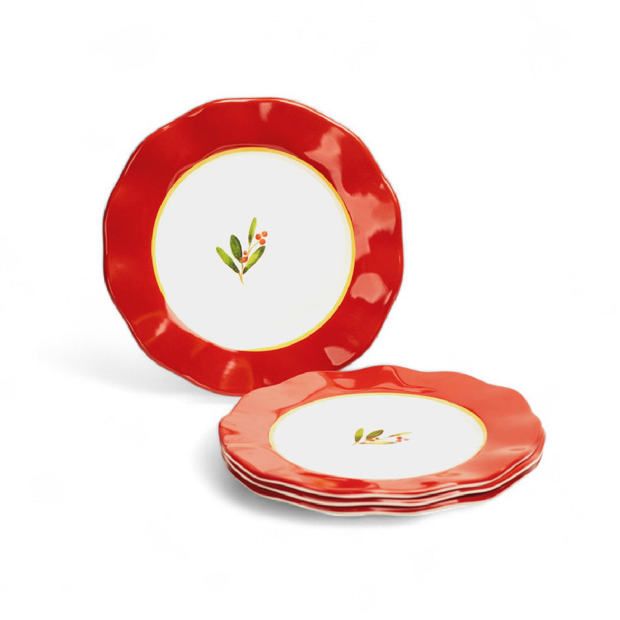 Holly Melamine Salad/Dessert Plates