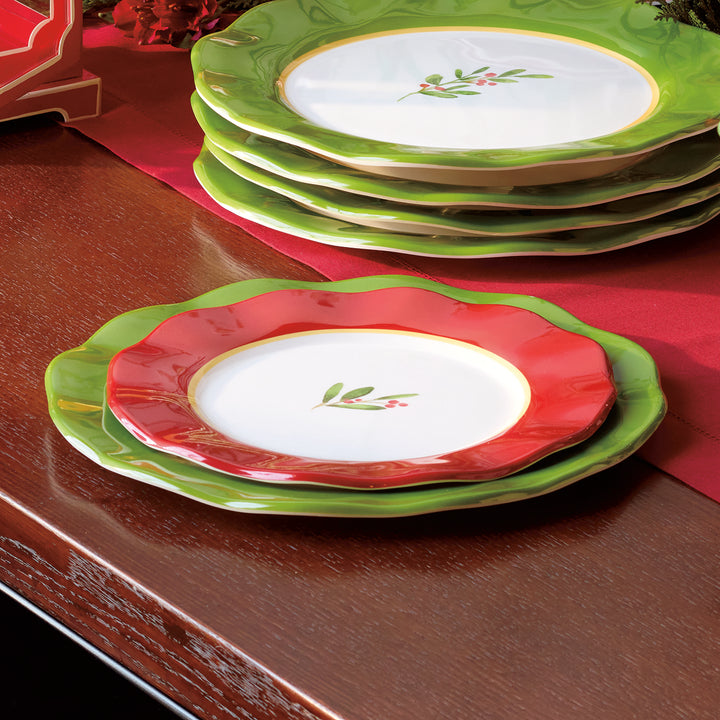 Holly Melamine Salad/Dessert Plates