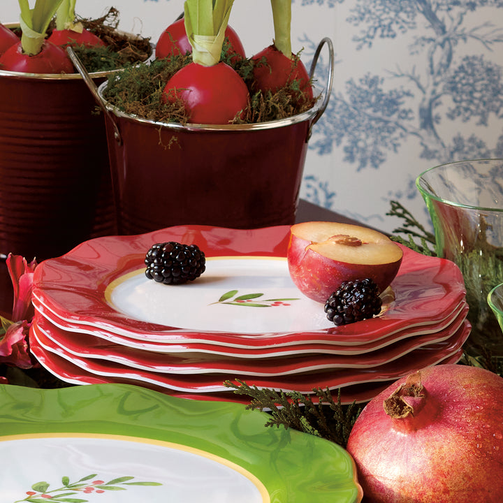 Holly Melamine Salad/Dessert Plates