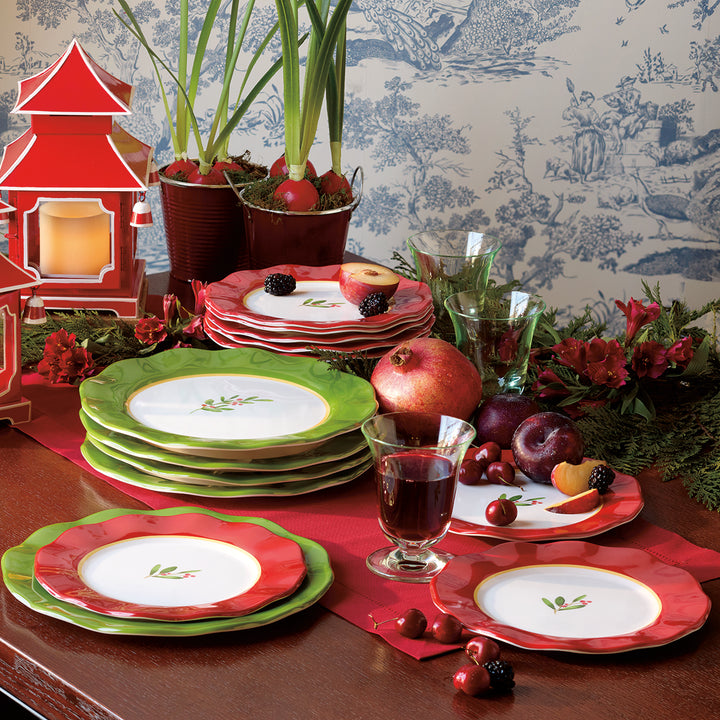 Holly Melamine Salad/Dessert Plates