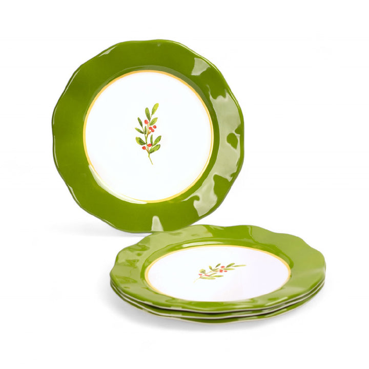 Holly Melamine Dinner Plates (Set of 4)