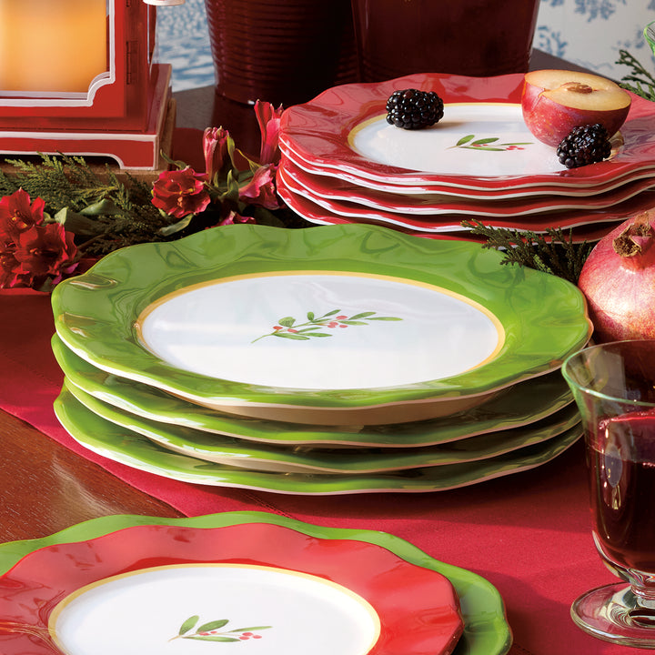 Holly Melamine Dinner Plates (Set of 4)