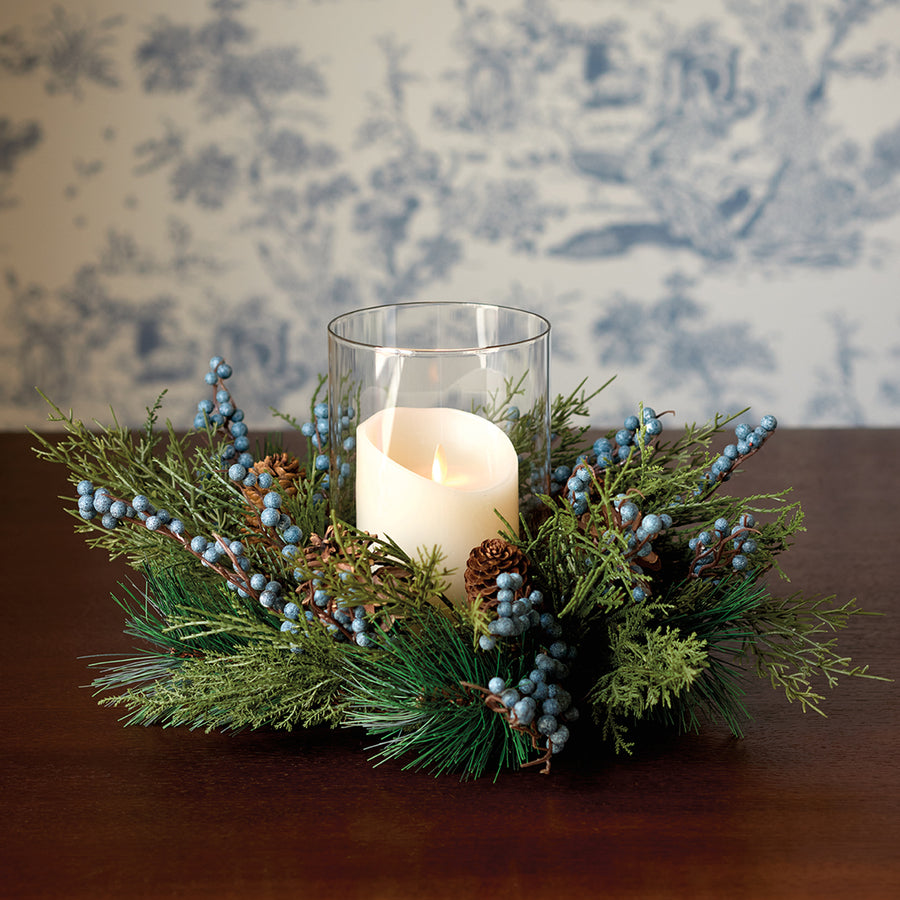 Evergreen Centerpiece Candle Holder