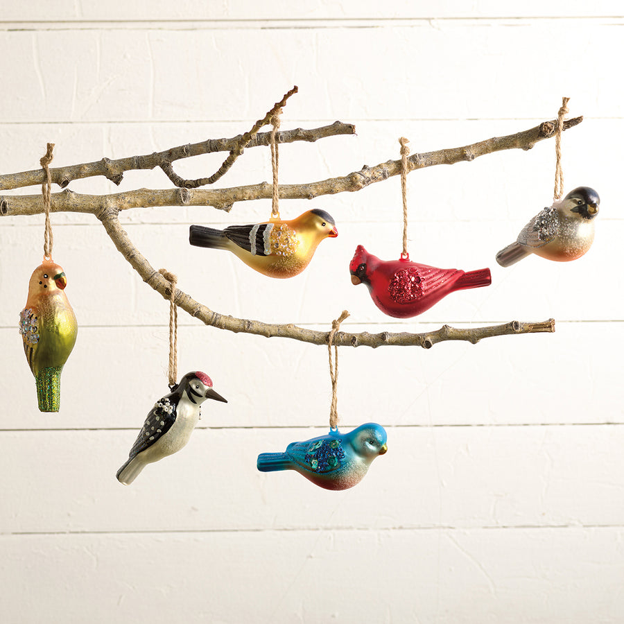 Glass Bird Ornaments