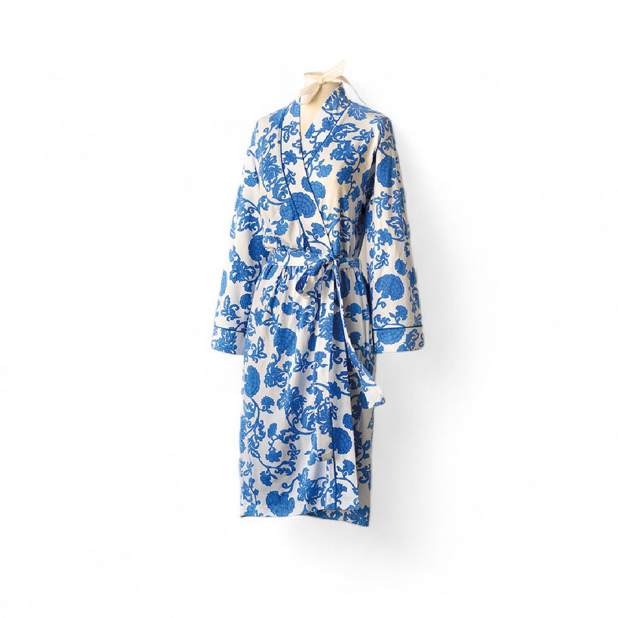 Blue & White Chrysanthemum Robe