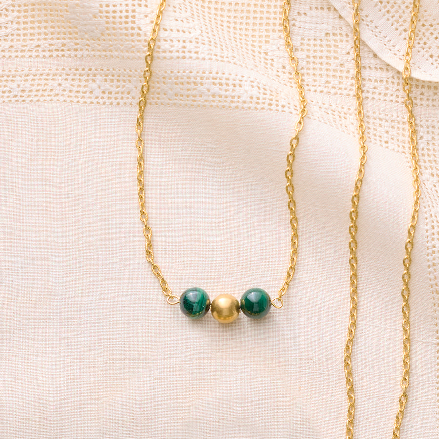 Monticello Malachite Beaded Necklace