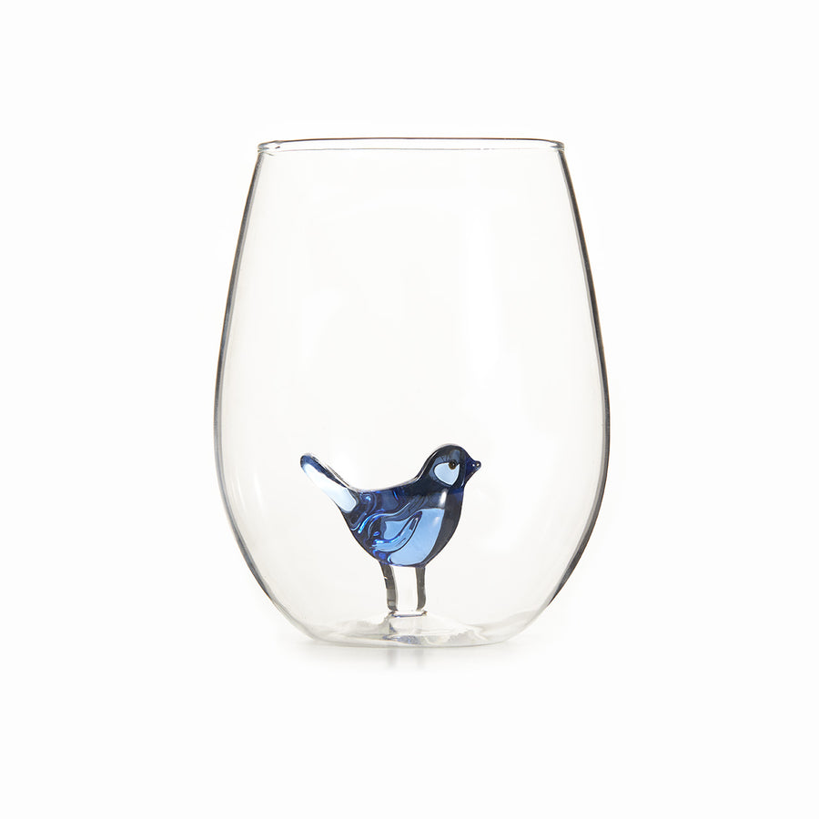 Bluebird Stemless Wine and Water Glass