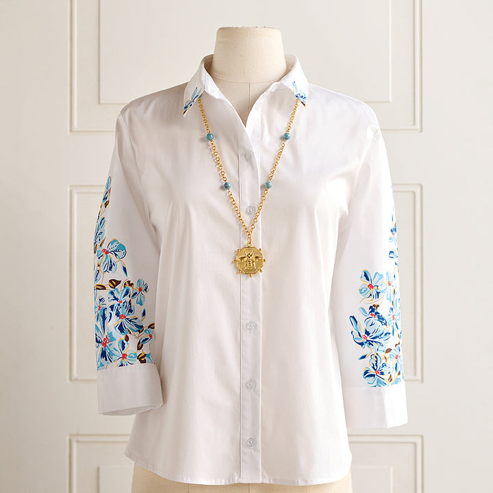 Painted Flowers Women's Blouse