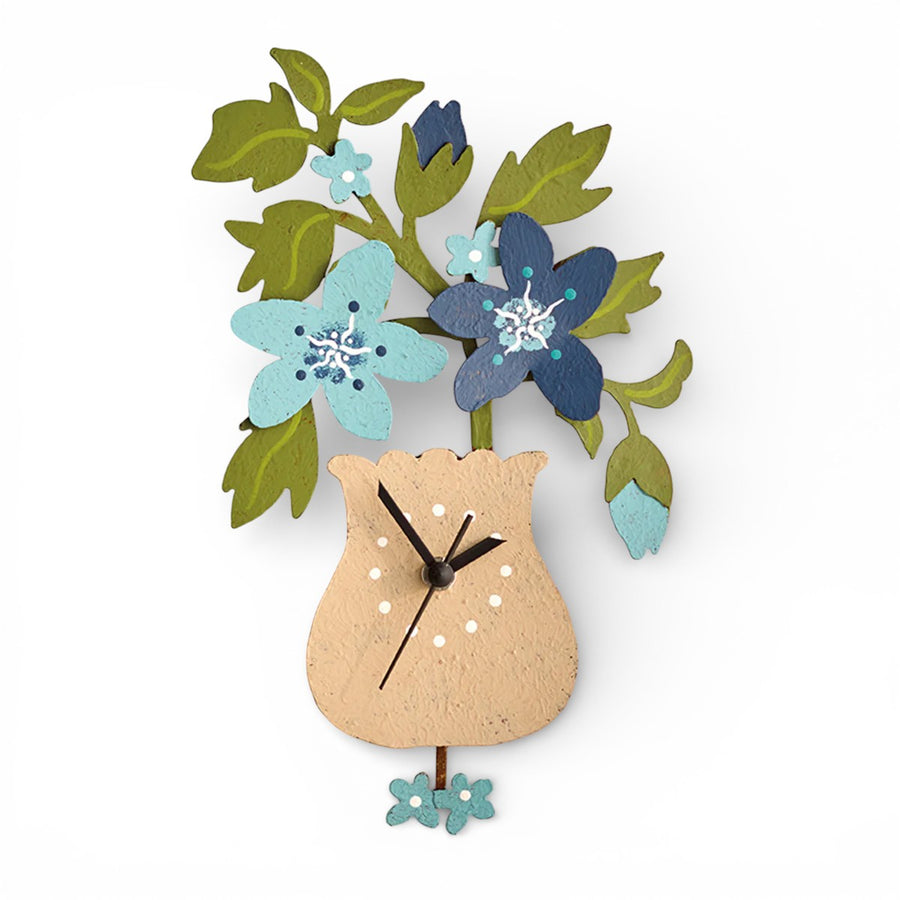 Flower Vase Metal Wall Clock - Monticello Shop