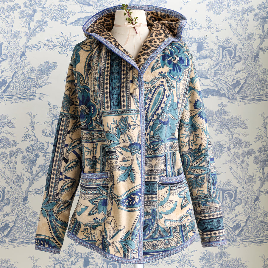 Chinoiserie-Style Reversible Sherpa Jacket