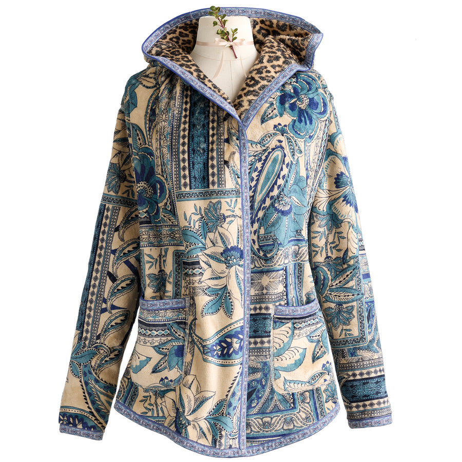 Chinoiserie-Style Reversible Sherpa Jacket