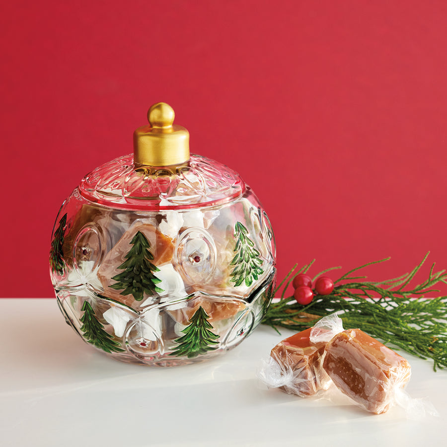 Ornament Covered Dish with Caramel