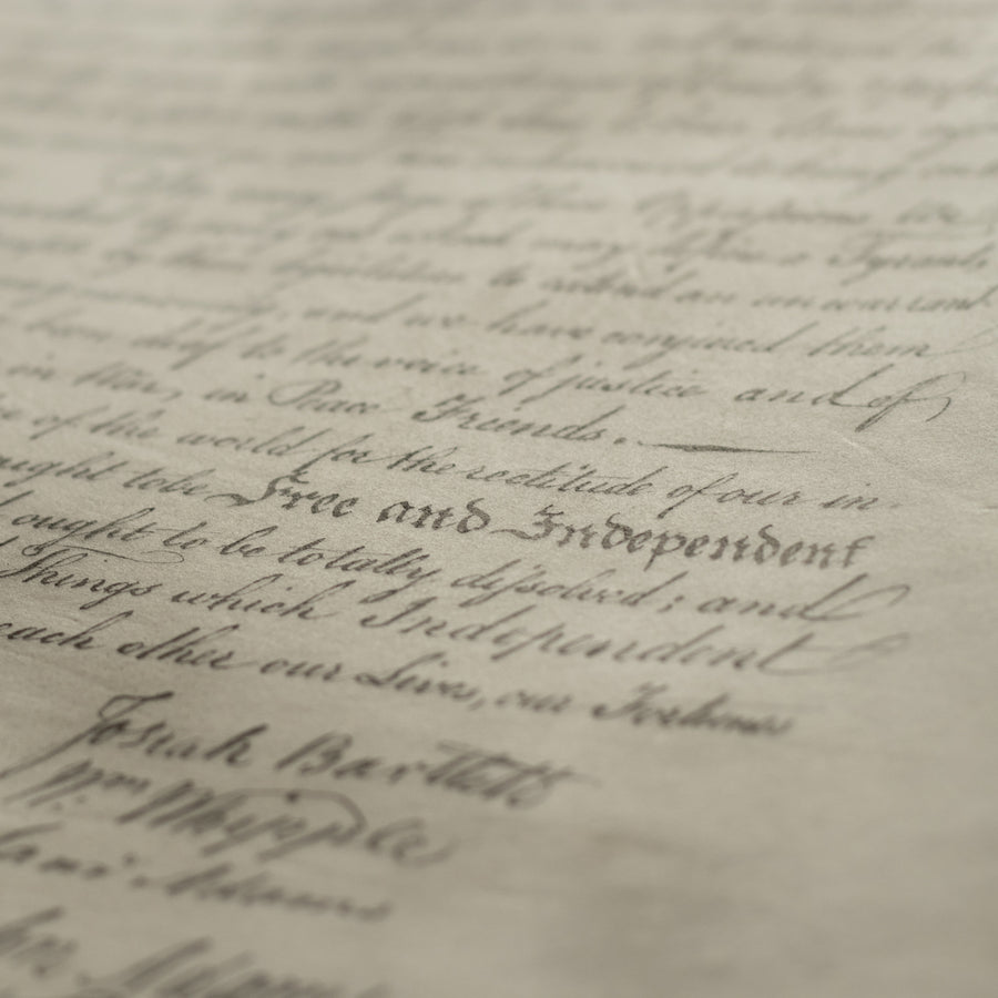 Declaration of Independence on Parchment