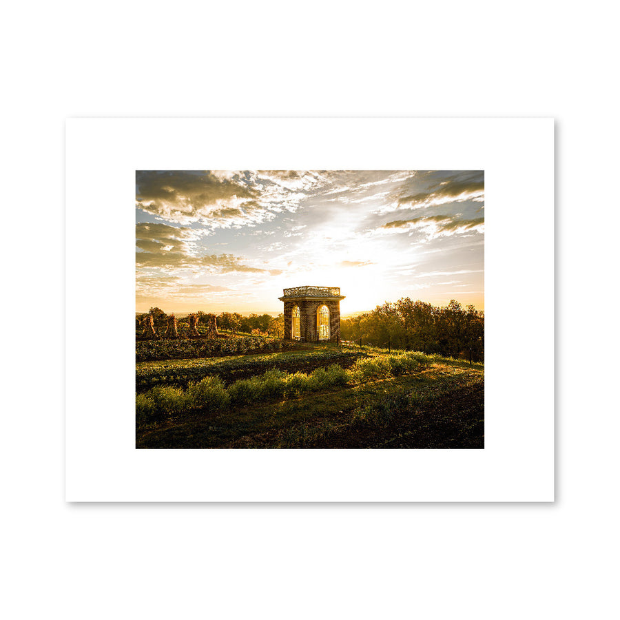 Monticello Garden Pavilion Matted Print