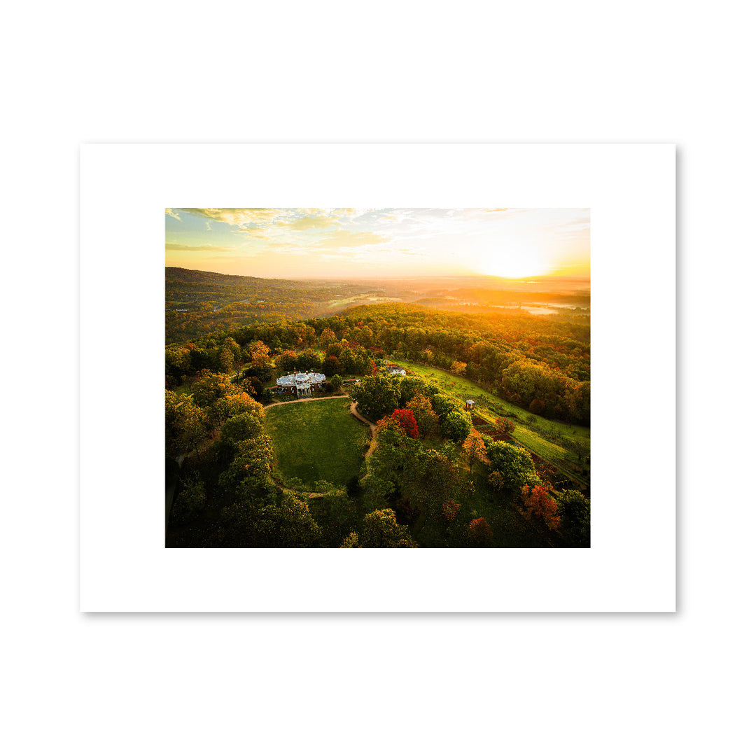 Monticello Fall Aerial Matted Print