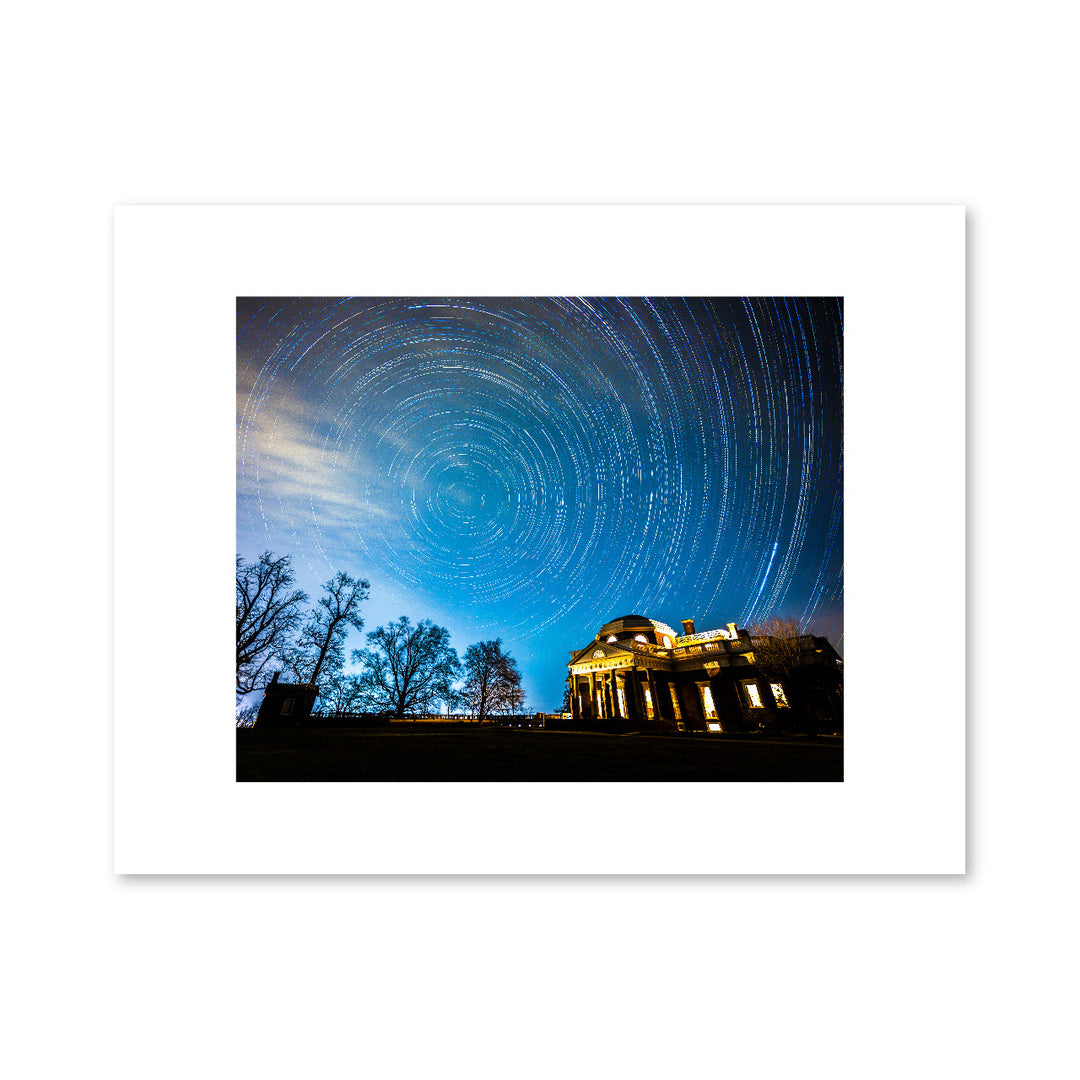 Monticello at Night Matted Print