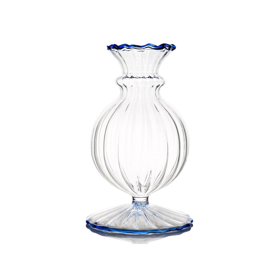 Blue Edged Glass Vase - Monticello Shop