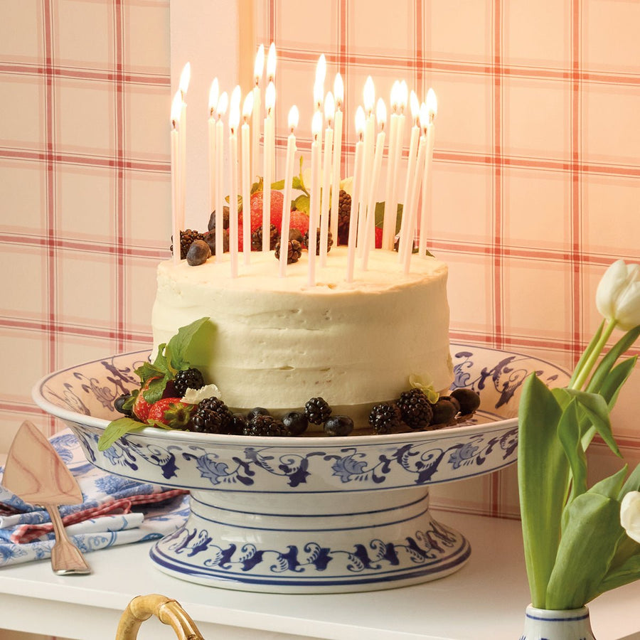Blue & White Pedestal Plate - Monticello Shop
