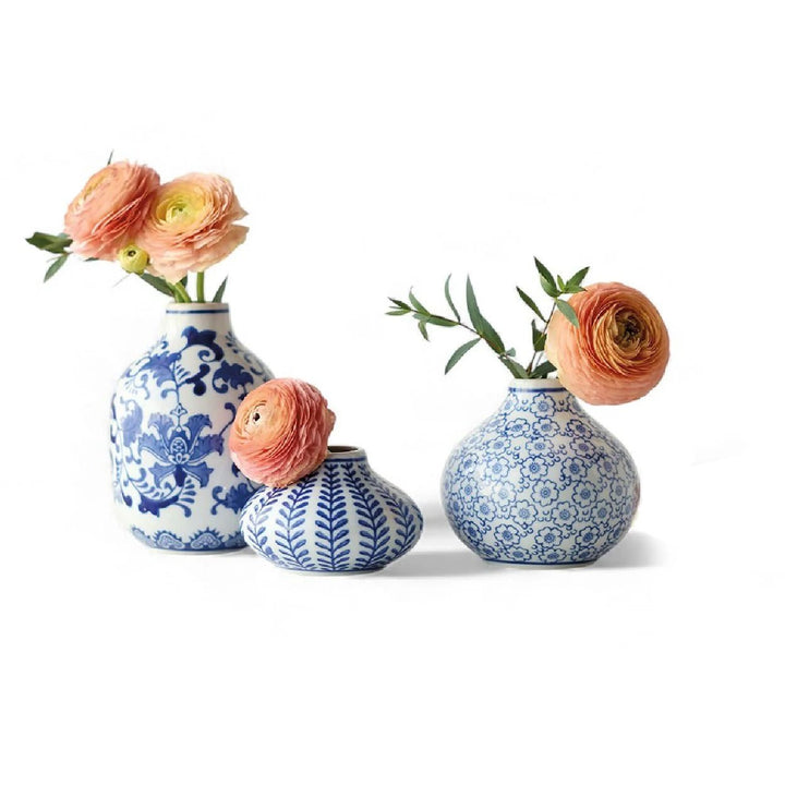 Blue & White Vases (Set of 3) - Monticello Shop