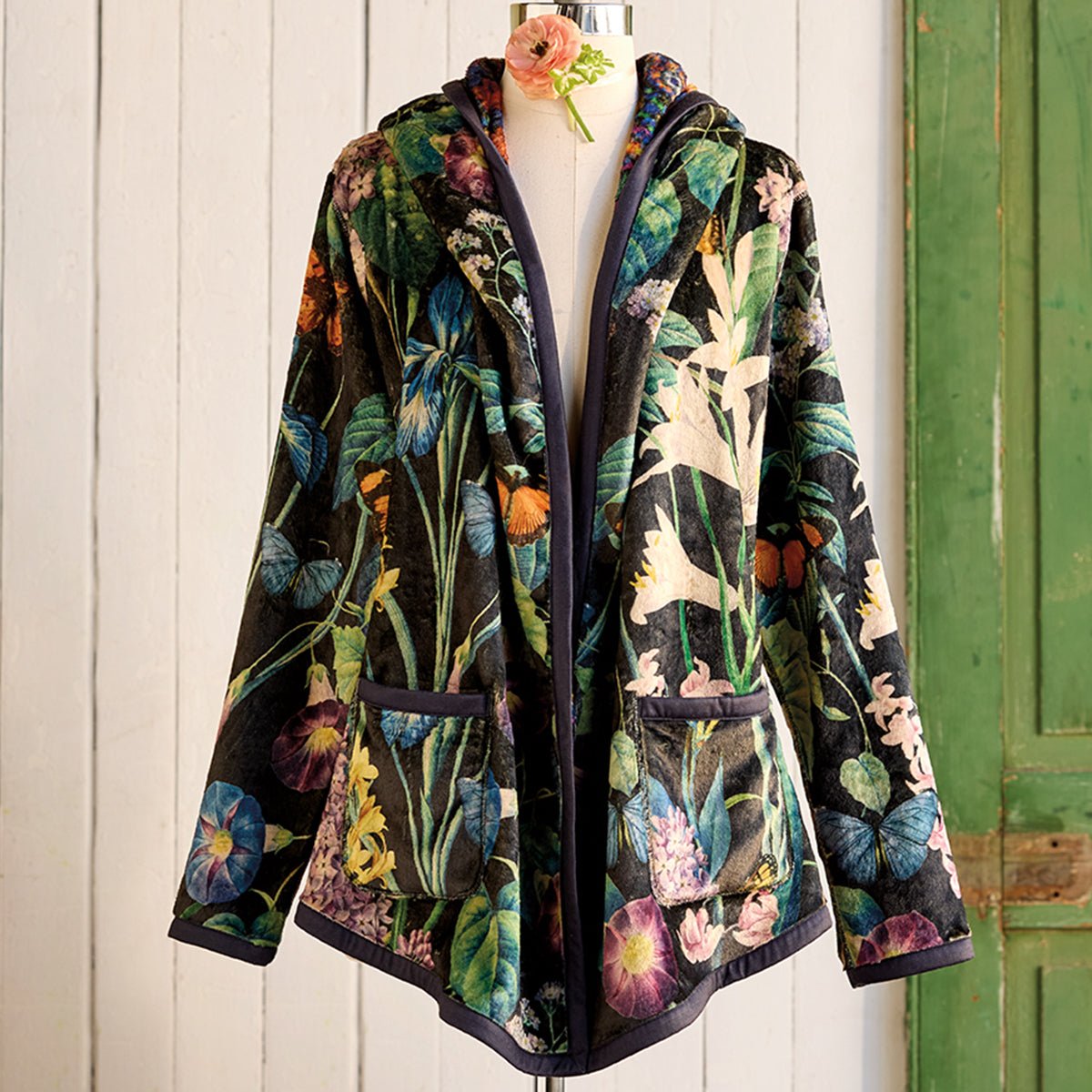 Butterflies & Lilacs Reversible Sherpa Jacket – Monticello Shop