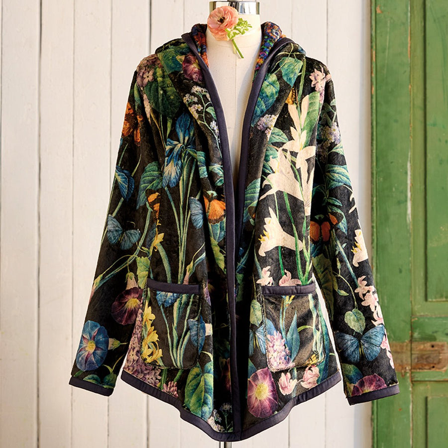Butterflies & Lilacs Reversible Sherpa Jacket - Monticello Shop