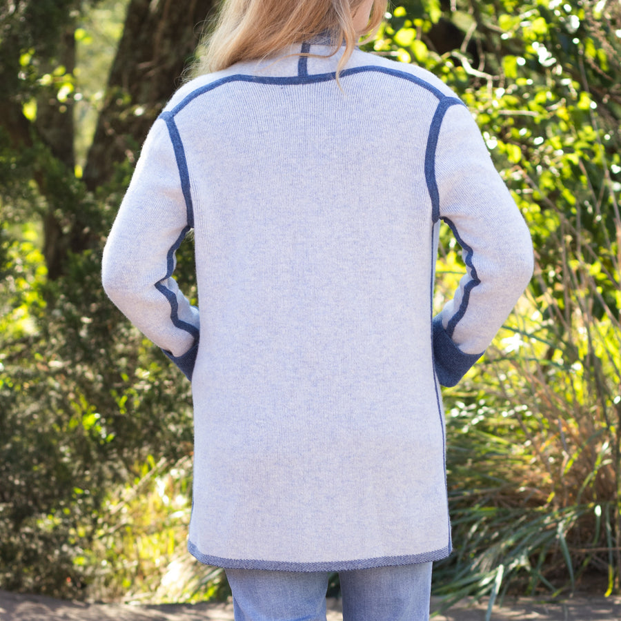 Blue & Light Blue Reversible Cardigan