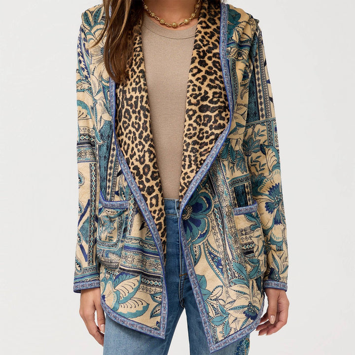 Chinoiserie-Style Reversible Sherpa Jacket - Monticello Shop