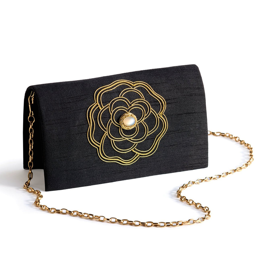 Embroidered Silk Clutch - Monticello Shop