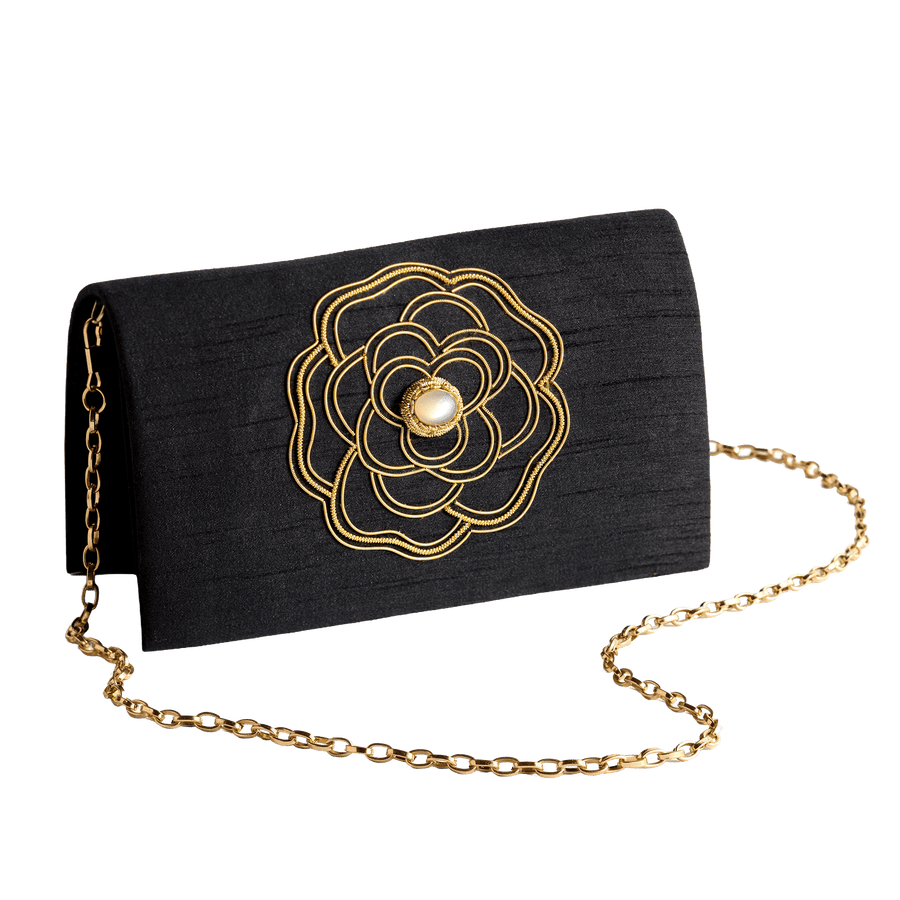 Embroidered Silk Clutch - Monticello Shop