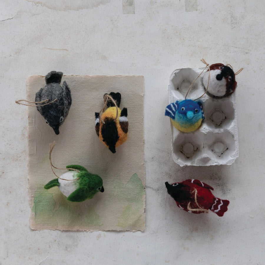 Felt Birds Ornament Set - Monticello Shop
