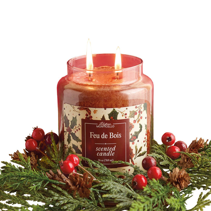Feu de Bois Jar Candle & Wreath - Monticello Shop