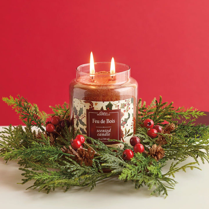 Feu de Bois Jar Candle & Wreath - Monticello Shop