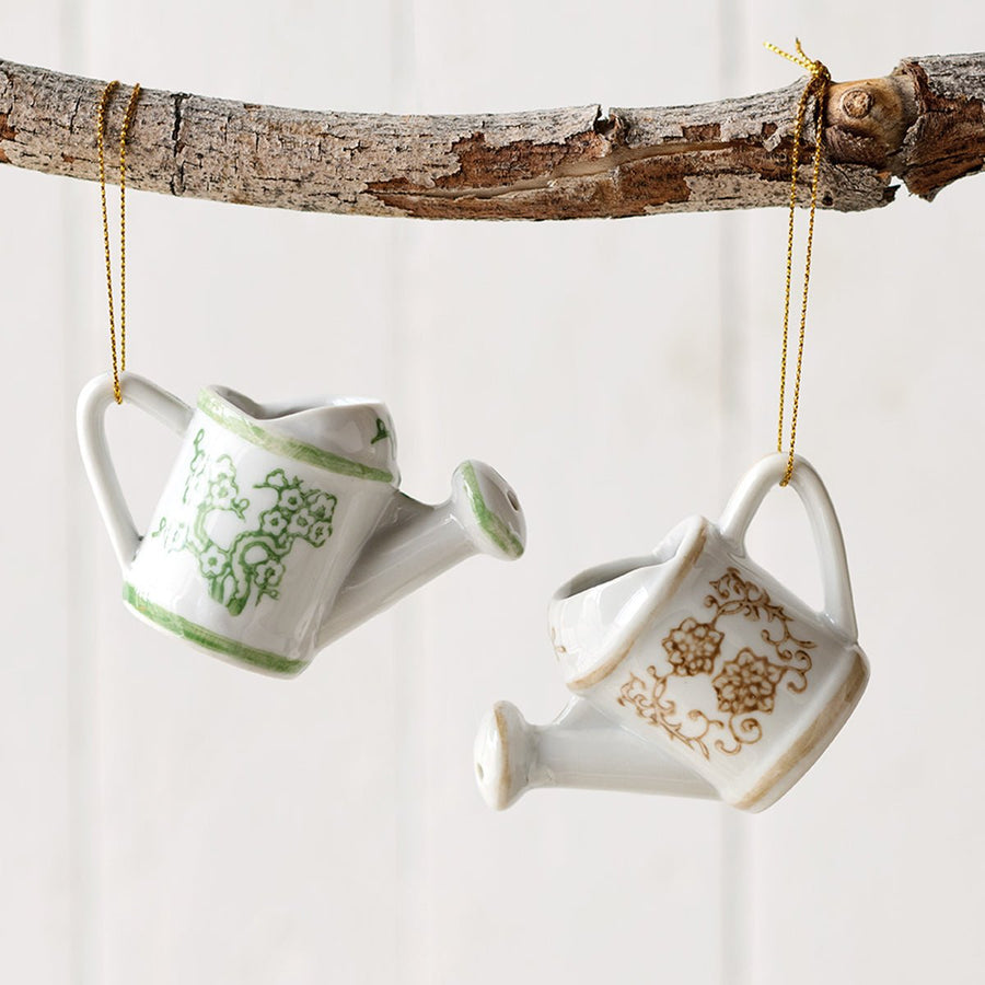 Floral Watering Can Ornament Set - Monticello Shop
